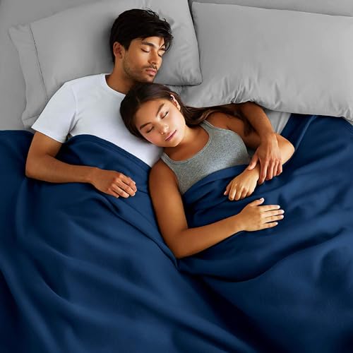 Purav Light Double Bed Fleece Blanket Soft, Lightweight,Woolen, Winter & Traveling Blanket Ideal AC & All-Season Blanket Polar Fleece-90 X 90''-2 Pc, Blue - Image 5
