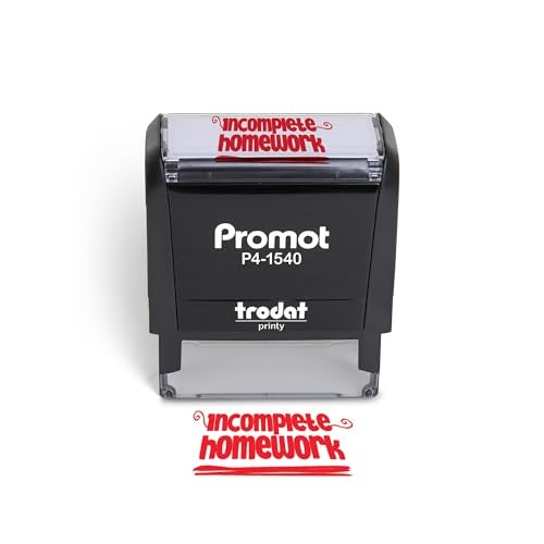 Promot Teacher Stamp - Self Inking Teacher Stamps for Kids, Classroom, or Homeschool Use - Encouraging “Incomplete Homework” Feedback Tool for Teachers, Grading Stamps for Teachers & Rewards - Image 1