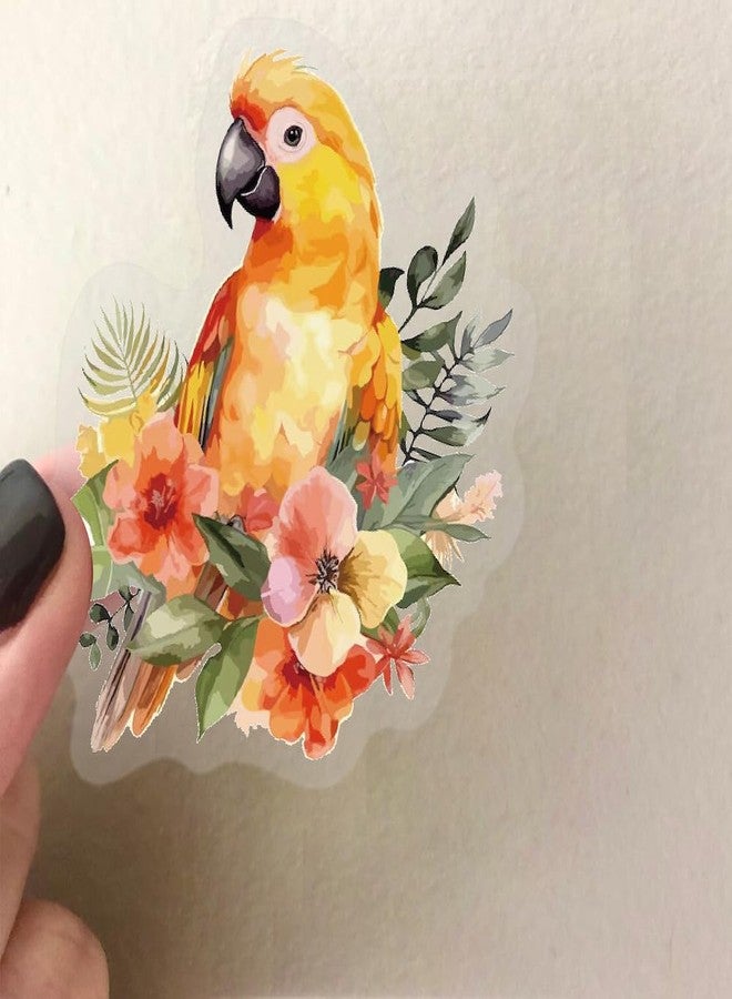 YOKSAS 50PCS Watercolor Bird and Flower Stickers - Clear Nature Stickers for Scrapbooking, Journaling, Resin Crafts, Card Making, Notebooks, Planners - Image 2