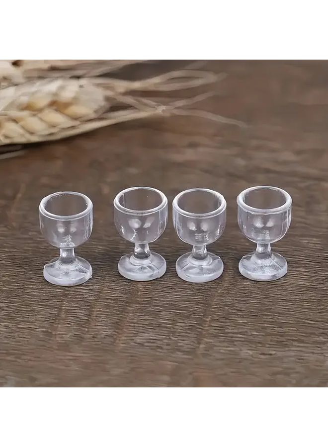 10 Mini Clear Plastic Miniature Wine Glasses For Dollhouse Kitchen Decoration Or Mini Gift Accessories - Image 1
