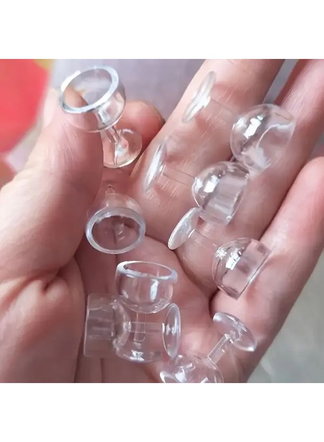 10 Mini Clear Plastic Miniature Wine Glasses For Dollhouse Kitchen Decoration Or Mini Gift Accessories - Image 3