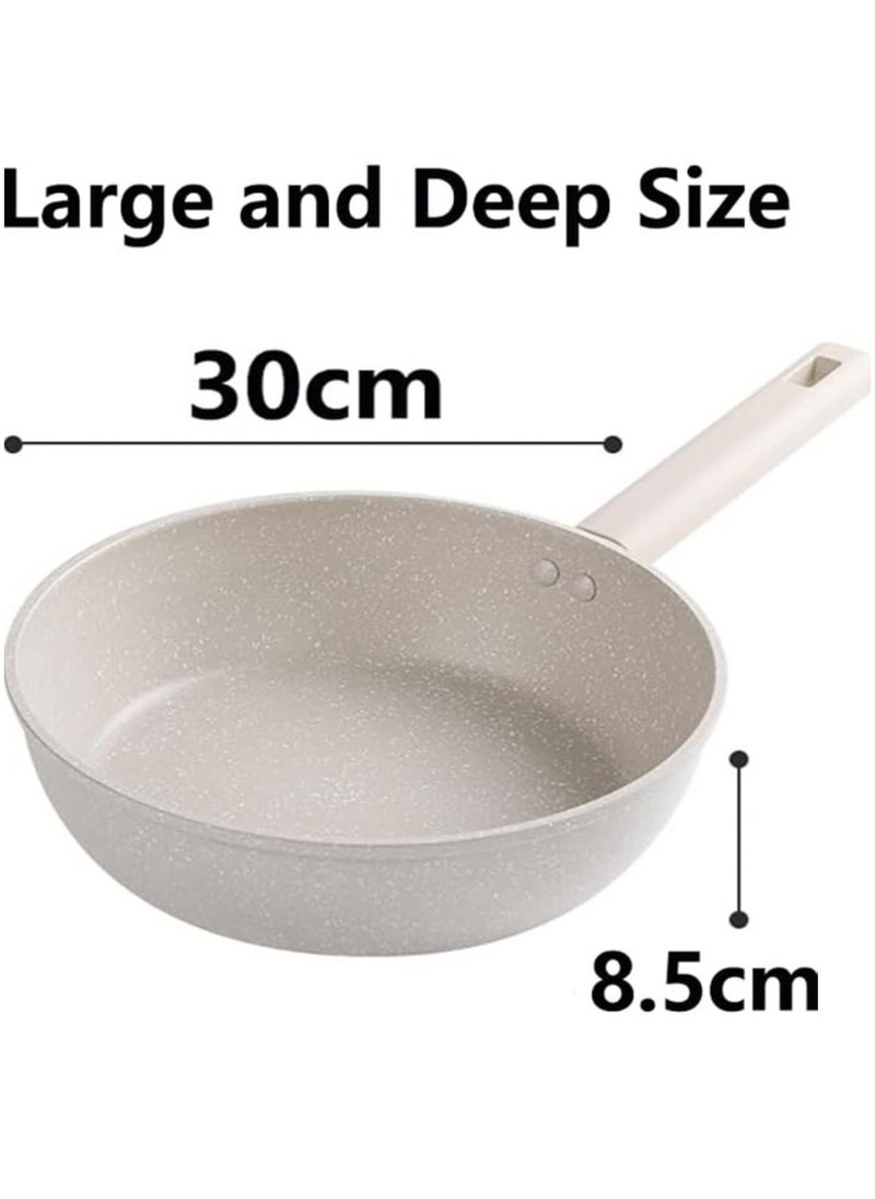Generic - Large Deep Ceramic Saute Pan 29cm, Nonstick Frying Pan Skillet with Lid, Healthy Jumbo Cooker, Light Weight, PFOA u0026 PFAS Free - Image 1