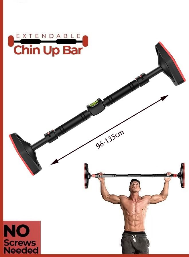 شو وو قضيب حائط قابل للتعديل مع مقابض مريحة للإمساك لتمارين السحب والرفع بالذقن وتدريبات اللياقة البدنية وتنمية العضلات وتمارين وزن الجسم المتنوعة في صالة الألعاب الرياضية المنزلية وفي الهواء الطلق - Image 1