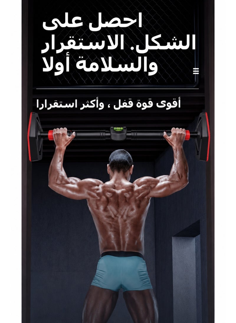 XiuWoo Adjustable Wall Mounted Bar with Comfortable Grip Handles for Pull-Ups Chin-Ups Fitness Training Upper Body Strength Muscle Development and Various Bodyweight Workout at Home Gym Travel and Outdoor - Image 4