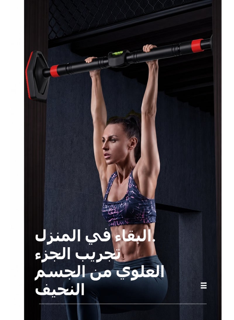 XiuWoo Adjustable Wall Mounted Bar with Comfortable Grip Handles for Pull-Ups Chin-Ups Fitness Training Upper Body Strength Muscle Development and Various Bodyweight Workout at Home Gym Travel and Outdoor - Image 3
