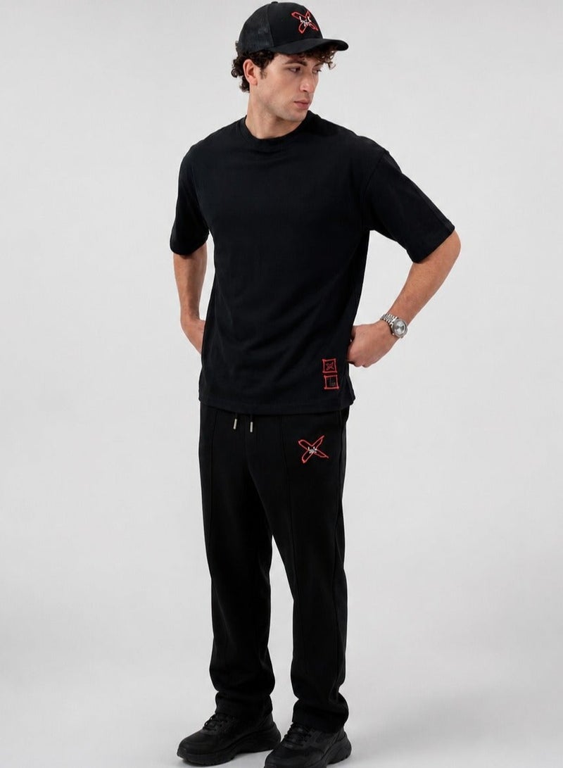 LOUKLAD Authentic Lad Plain Tee with Metal Brooch - Black - Image 3