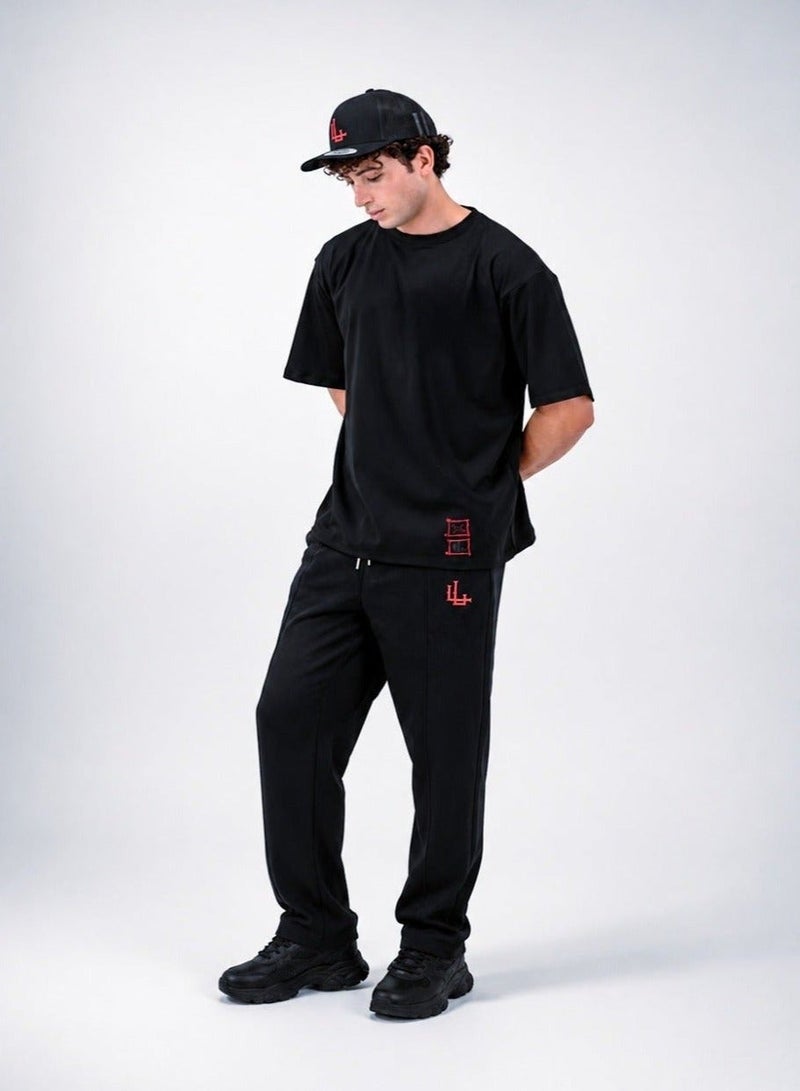 LOUKLAD Authentic Lad Plain Tee with Metal Brooch - Black - Image 2