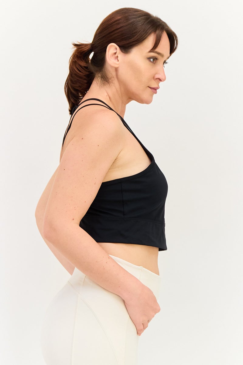 Nike Women Brand Logo Non Padded Training Bra, Black - Image 2