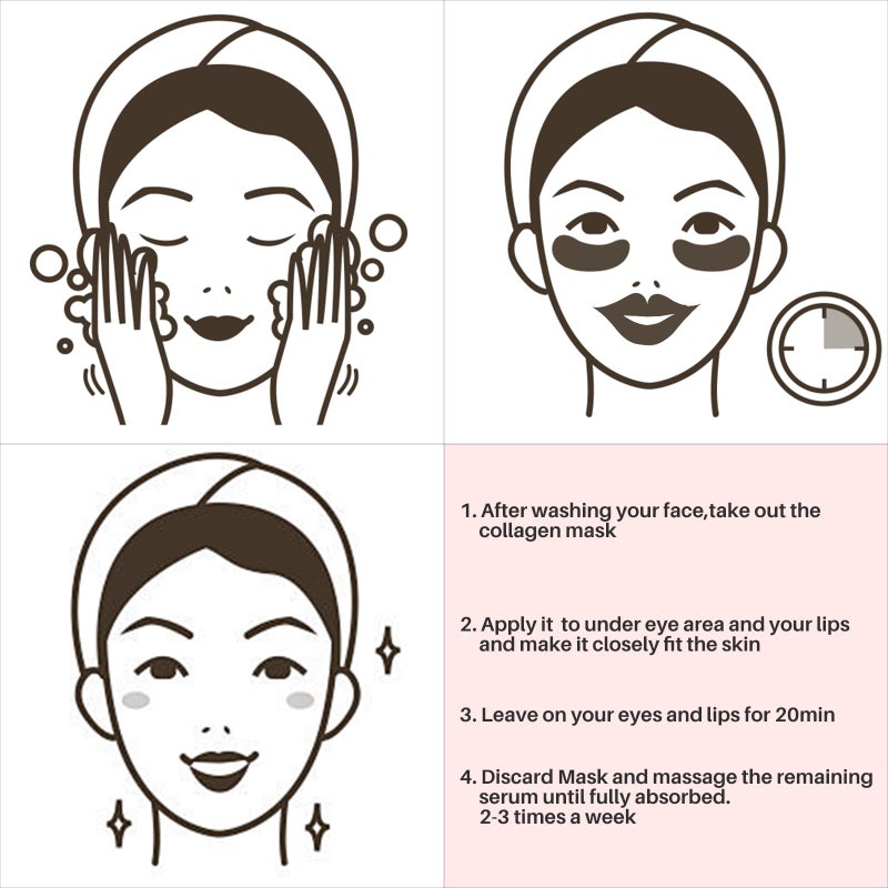 Reengull 40 Pairs 24K Gold Eye Masks & Lip Masks, Crystal Collagen Under Eye Patches for Puffy Eye, Moisturizing Skin Care Lip Eyes Patches for Dark Circles, Wrinkles and Fine Lines (gold and pink) - Image 5