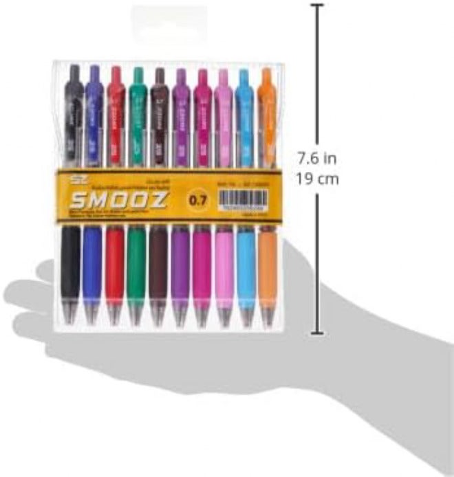 SMOOZ 10-Color 0.7 mm Gel Ink Pen 10-Pieces, Multicolor - Image 4