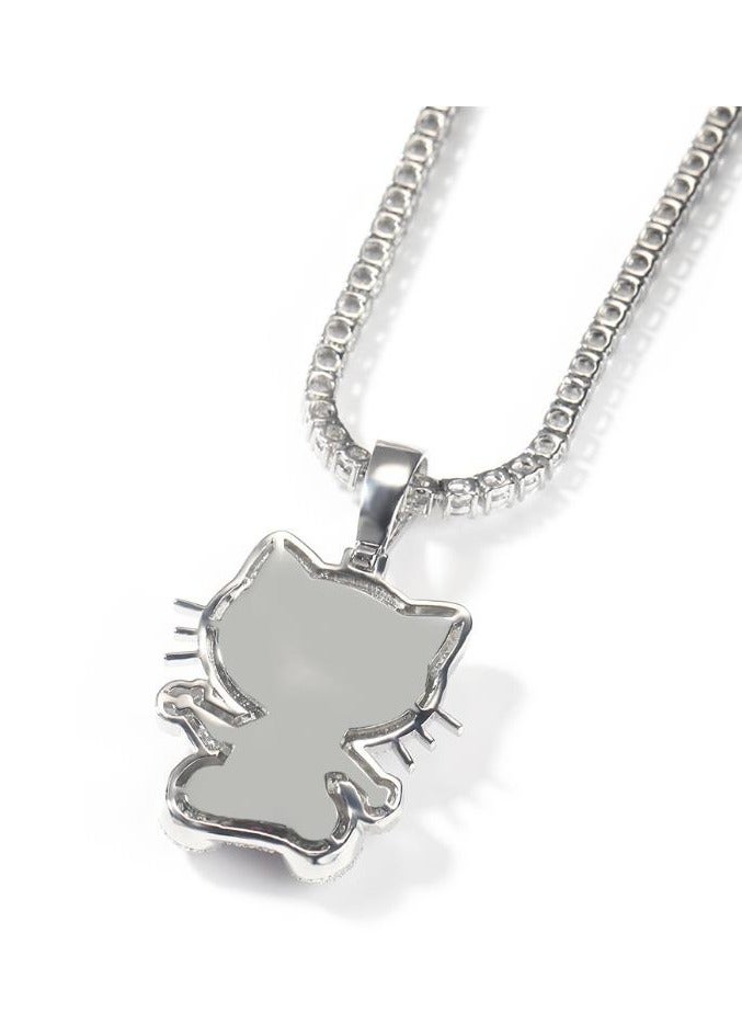 Gem Women's Cute Bow Cat Pendant Necklace  - Image 3