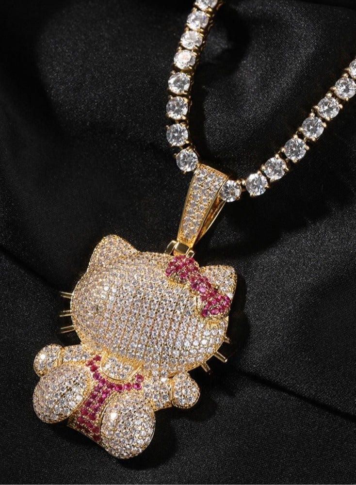 Gem Women's Cute Bow Cat Pendant Necklace  - Image 2
