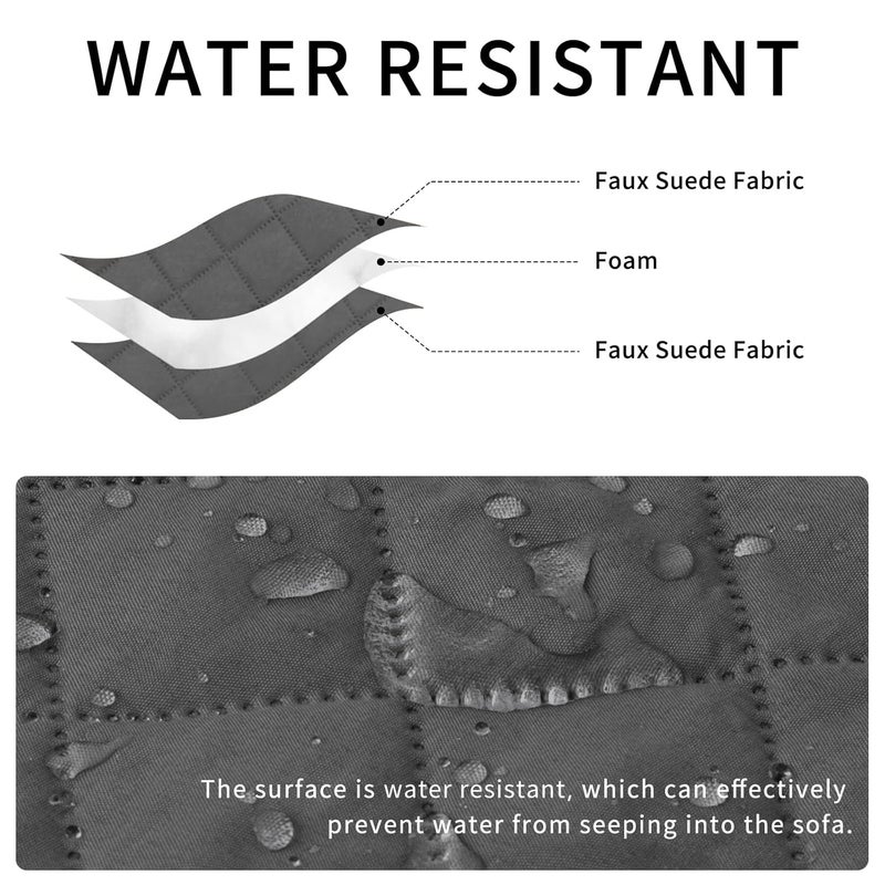 ISSUNTEX Sectional Couch Covers for Dogs Reversible L Shaped Sofa Cover Water Resistant Chaise Lounge Cover Furinture Protector for Kids Pets Large Dark GrayDark Gray - Image 3