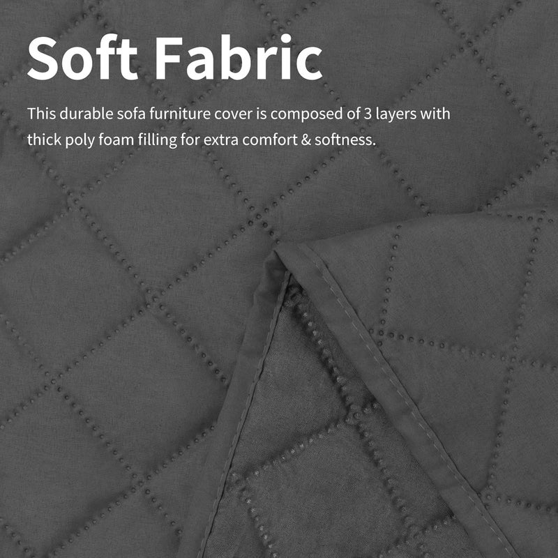 ISSUNTEX Sectional Couch Covers for Dogs Reversible L Shaped Sofa Cover Water Resistant Chaise Lounge Cover Furinture Protector for Kids Pets Large Dark GrayDark Gray - Image 5