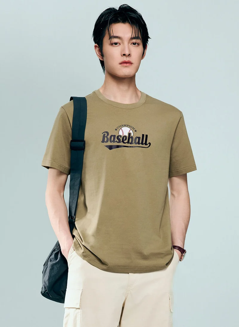 Men's Cotton Jersey Crew‑Neck Print Tee | Online Exclusive