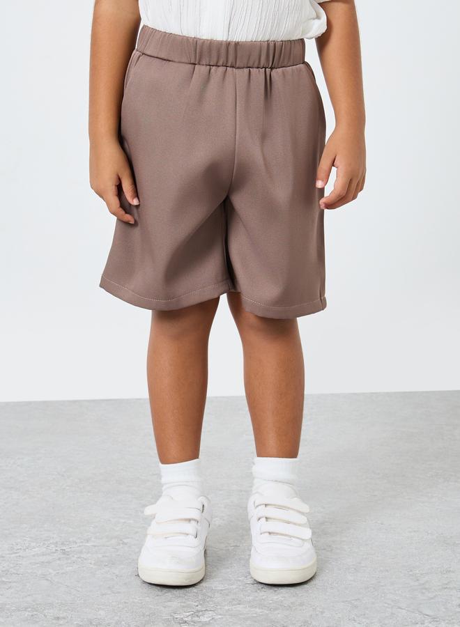 Styli Embroidery Detail Textured Shirt and Shorts Set - Image 5