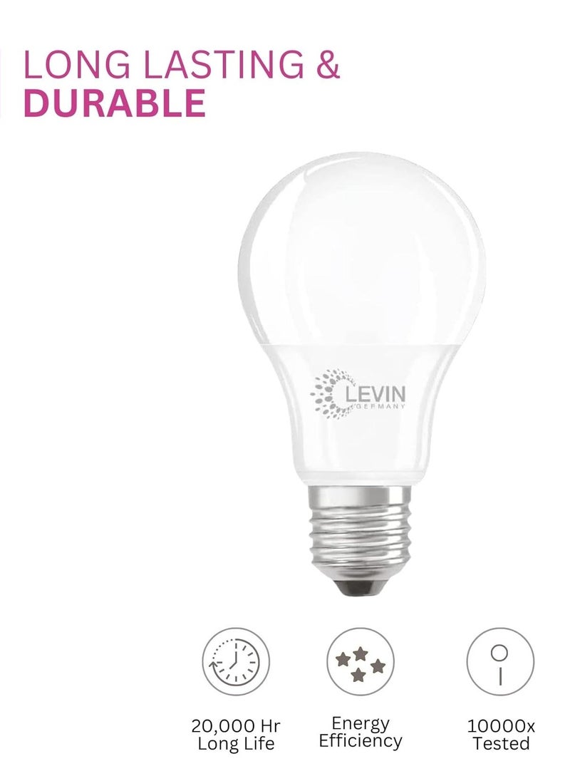 Levin Germany - Levin A-Bulb 9W 3000K Daylight LED Bulb E27 220-240V IP20 220°, Ø60 x L116, Flicker Free Non-Dimmable, Frosted Finish, Suitable for Residential & Commercial Application, ESMA Approved. - Image 1
