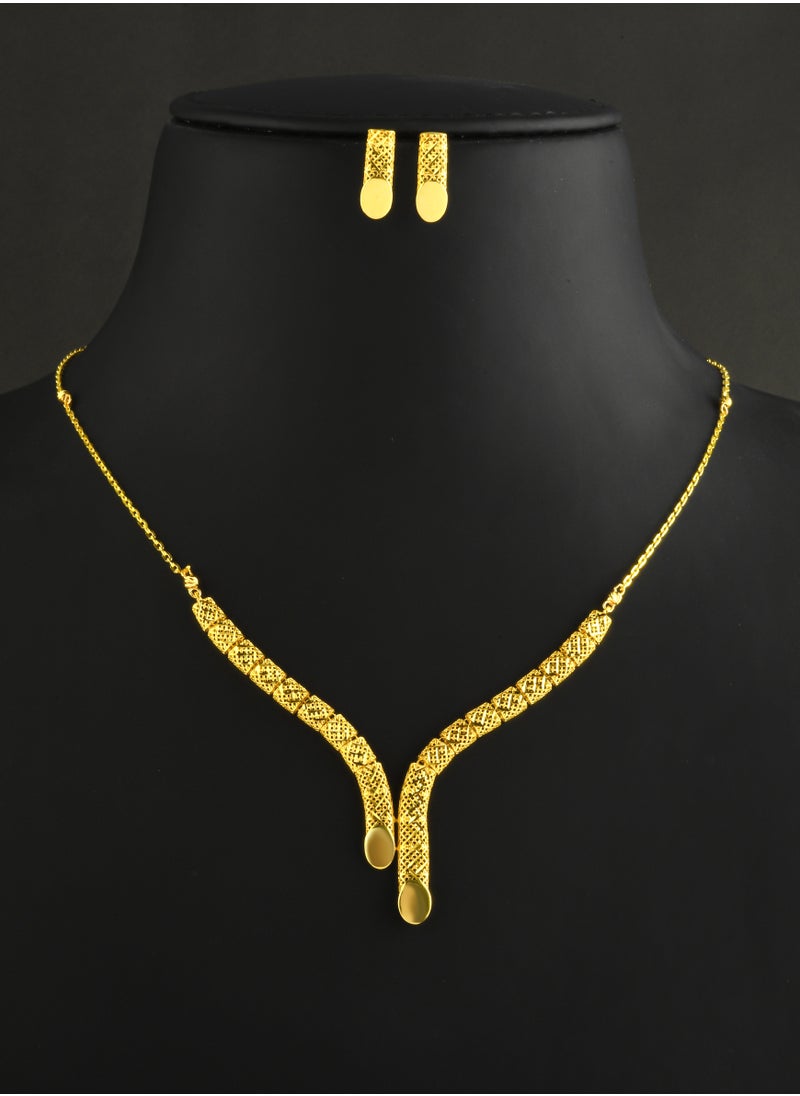 BAFLEH JEWELLERY Gracefully Crafted in 22kt Gold – Explore Bafleh Jewellery’s Lightweight Necklace Set Designed for Everyday Glamour 