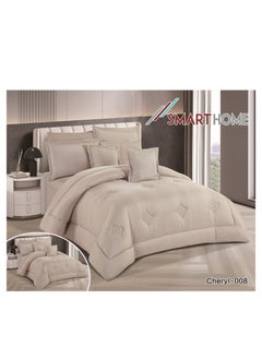 SMART HOME Double-sided comforter set, 8-piece duvet cover, 6-piece microfiber filling, 100% duvet, 230 x 250 cm  - Image 1