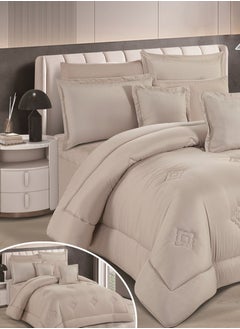 SMART HOME Double-sided comforter set, 8-piece duvet cover, 6-piece microfiber filling, 100% duvet, 230 x 250 cm  - Image 2