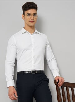 The Indian Garage Co Men Slim Fit Solid Full Sleeves Cutaway Collar Formal Shirt  - Image 3
