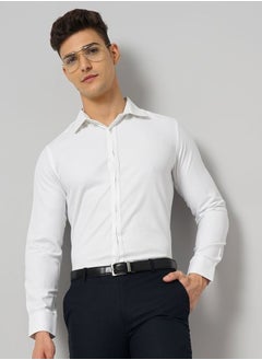 The Indian Garage Co Men Slim Fit Solid Full Sleeves Cutaway Collar Formal Shirt  - Image 1