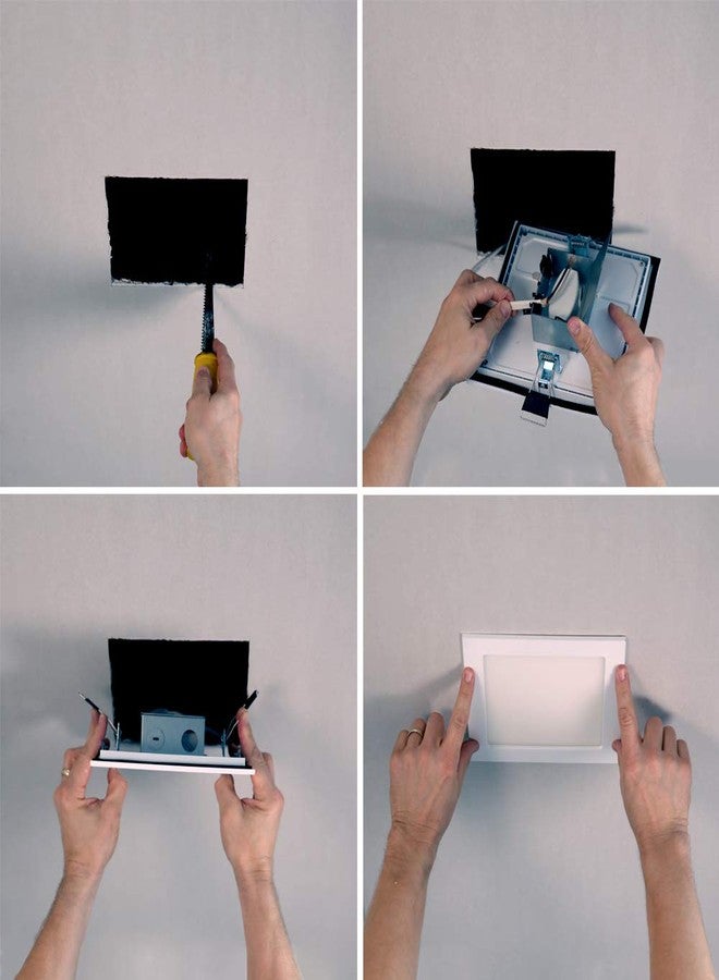 HALO SMD6S6930WHDM SMD-DM Lens Square Integrated LED Direct Surface Mount Recessed Downlight, 3000K Daylight, (No Can Needed), 6.4", White - Image 5