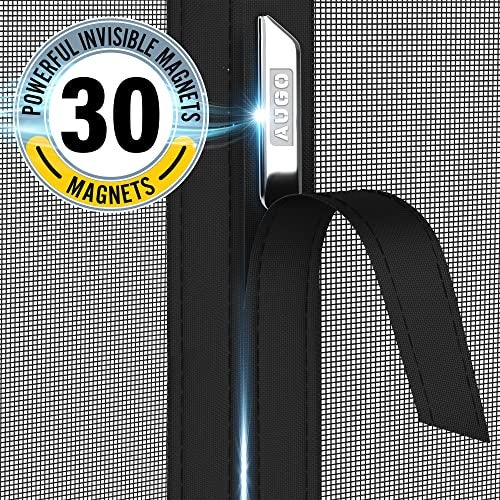 AUGO Magnetic Fiberglass Screen Door - Self Sealing, Heavy Duty, Hands Free Mesh Partition Keeps Bugs Out - Door Screen Magnetic Closure - Patent Pending Keep Open Feature - 34 Inch x 81 Inch - Image 4