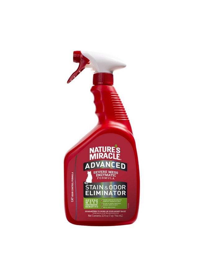 Nature's Miracle Nature’S Miracle Advanced Stain And Odor Eliminator For Severe Cat Messes, 32 Ounces - Image 1