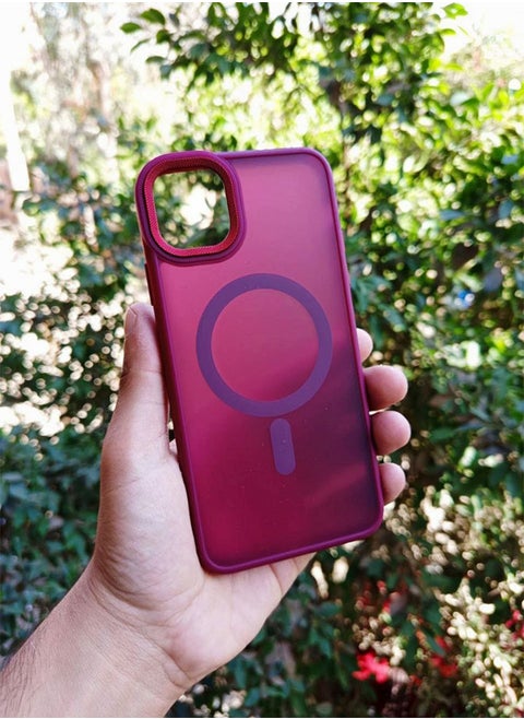 Case BENTOBEN Magnetic Iphone 11 Pro Max, Compatible with Wireless Charger and Magsafe Card Wallet, Simple Clear Shockproof Drop Resistant Anti-Fingerprint Case Compatible with Iphone 11 Pro Max - Red