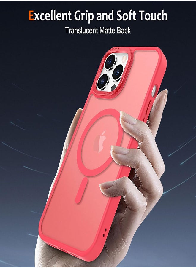 Generic - Case BENTOBEN Magnetic Iphone 11 Pro Max, Compatible with Wireless Charger and Magsafe Card Wallet, Simple Clear Shockproof Drop Resistant Anti-Fingerprint Case Compatible with Iphone 11 Pro Max - Red - Image 1