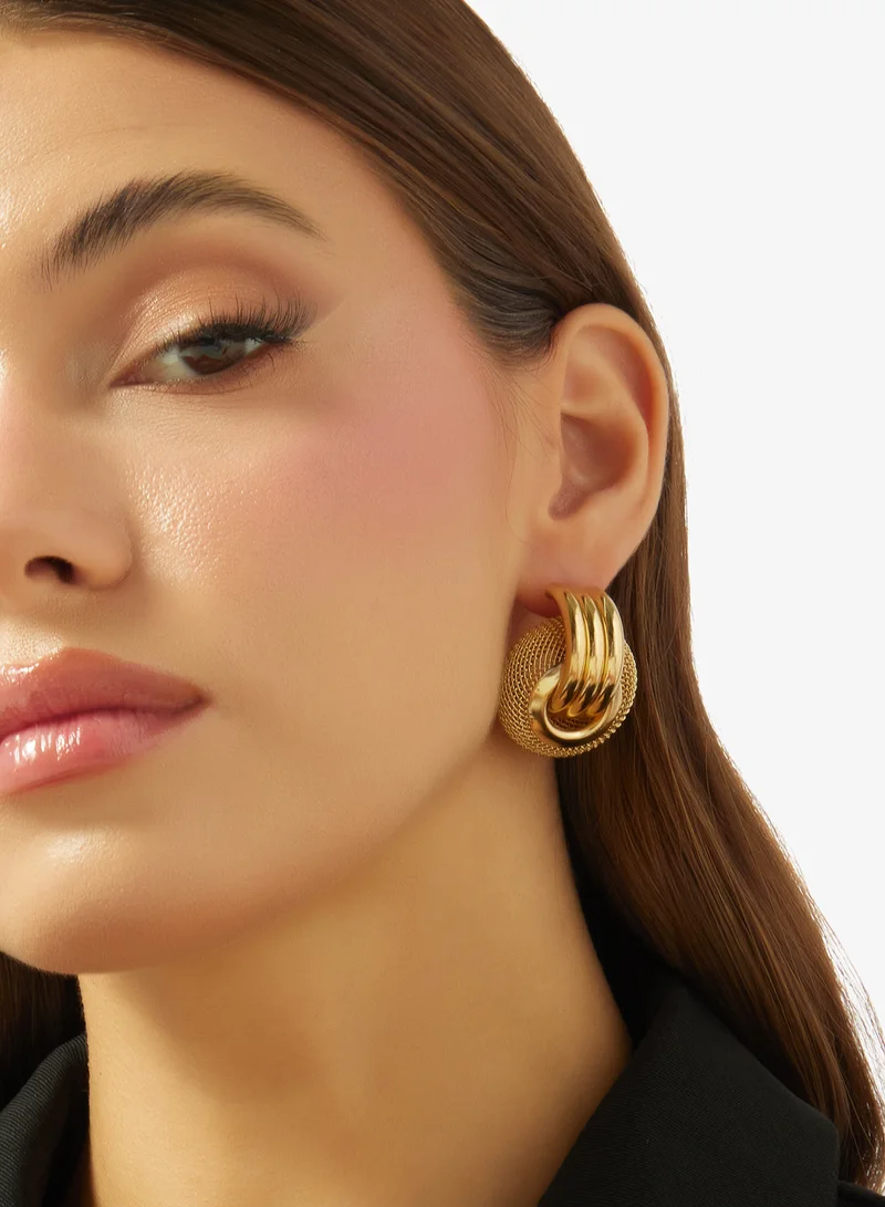Ella Gold Gold Chunky Stud Earrings for Women | Best Price UAE
