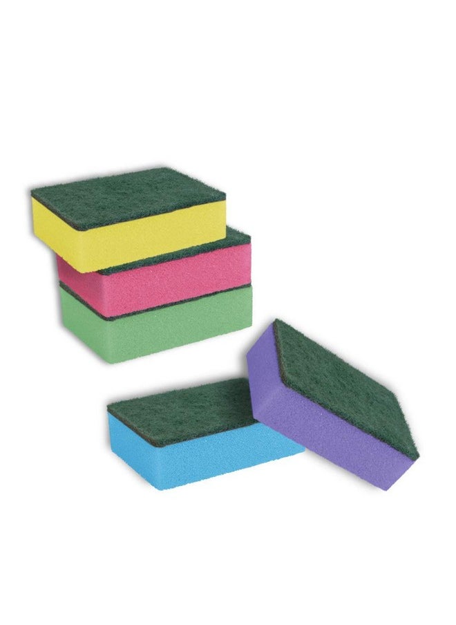 YORK Scouring Scrubby Non-Scratching Scouring Pads Sponge - Pack Of 5, Effective And Gentle Cleaning Pads For Kitchen, Glassware, And Household Surfaces - Durable And Safe For Everyday Use  - Image 1