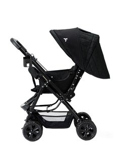 TEKNUM Reversible Look At Me Stroller - Black With Little Story Signature Diaper Bag - Grey  - Image 4