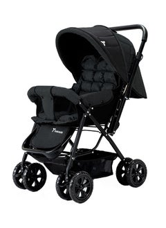 TEKNUM Reversible Look At Me Stroller - Black With Little Story Signature Diaper Bag - Grey  - Image 3