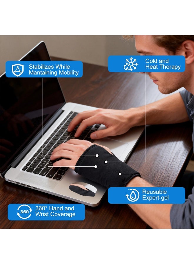 TAPIT Wrist Ice Pack Soft Gel Ice Pack Wrap for Either Wrist for Hot & Cold Hand Therapy Relief for Arthritis Tendonitis Carpal Tunnel Pain Hand Injuries & Swelling - Image 2