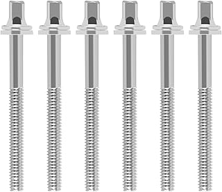 EASTROCK EASTROCK Drum Tension Rods Drum Screw 6 Pack M5X60 mm Percussion Replacement Accessory Drum Kit Screws (Silver)  - Image 1