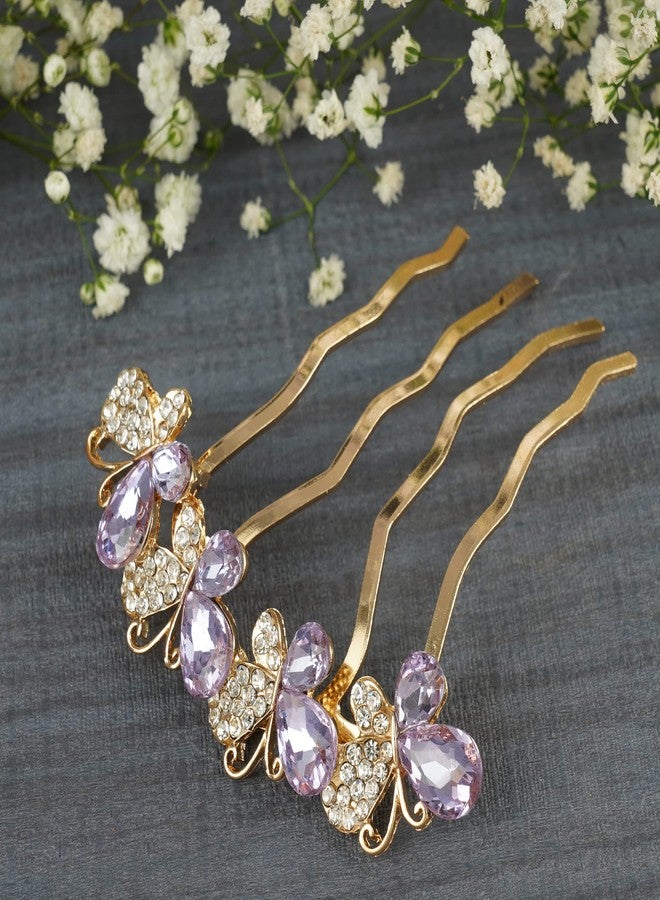 ZEMANIA مشط جانبي للشعر مرصع بكريستالات زيمانيا، قطعة شعر ذهبية مرصعة بأحجار الراين، إكسسوارات شعر للعرائس وحفلات التخرج للنساء والفتيات - Image 1