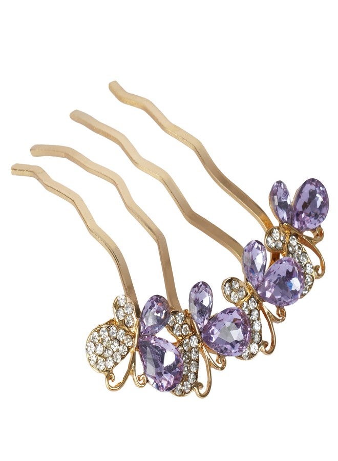 ZEMANIA مشط جانبي للشعر مرصع بكريستالات زيمانيا، قطعة شعر ذهبية مرصعة بأحجار الراين، إكسسوارات شعر للعرائس وحفلات التخرج للنساء والفتيات - Image 2