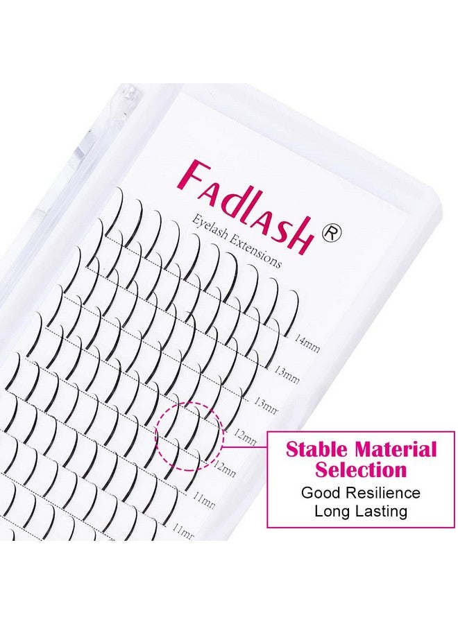 فادلاش رموش مدببة على شكل حرف D، رموش مختلطة، رموش خيالية مصنوعة مسبقًا، وصلات رموش مدببة سميكة للغاية، رموش فردية مراوح مسبقة الصنع (D Curl 814 مم) - Image 3