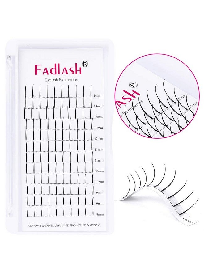 فادلاش رموش مدببة على شكل حرف D، رموش مختلطة، رموش خيالية مصنوعة مسبقًا، وصلات رموش مدببة سميكة للغاية، رموش فردية مراوح مسبقة الصنع (D Curl 814 مم) - Image 2