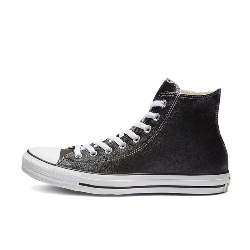 Converse All Star Leather Unisex High-Top Sneakers – Black/White, Classic Style, Non-Slip, Durable & Versatile