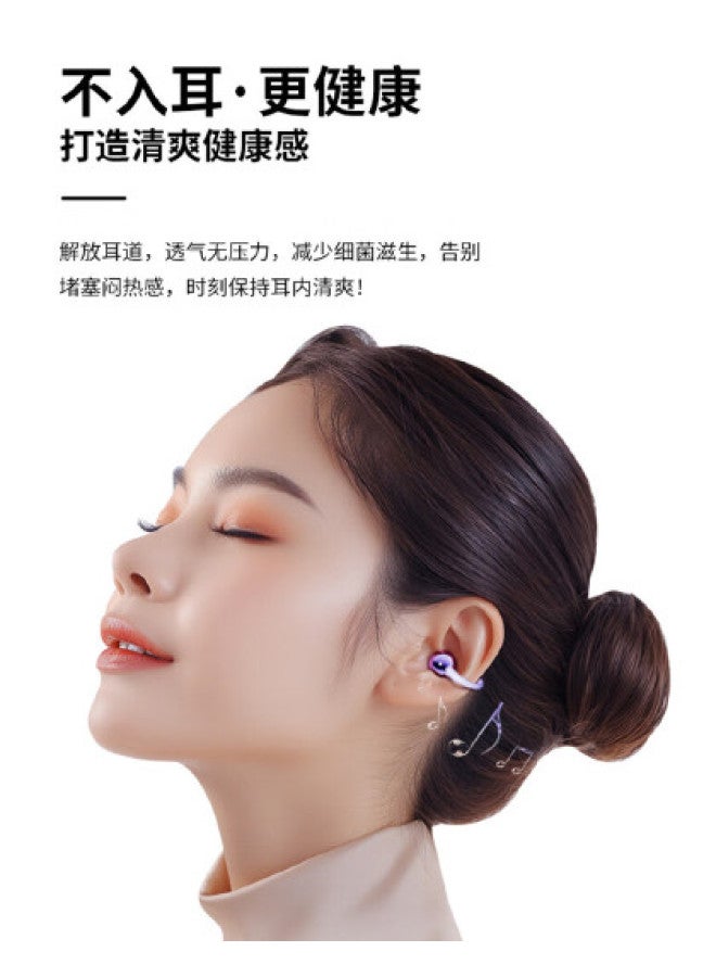 aigo سماعات بلوتوث بتقنية توصيل العظام مع مشبك للأذن مفتوحة الأذن لاسلكية حقيقية غير داخل الأذن للرياضة والجري مع خاصية إلغاء الضوضاء - Image 1