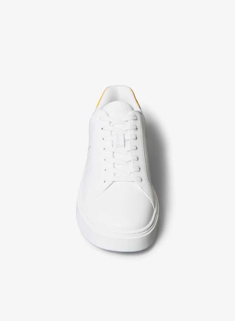 Calvin Klein Jeans Bright White/Saffron Athena Low Top Sneakers for Men | Best Price UAE