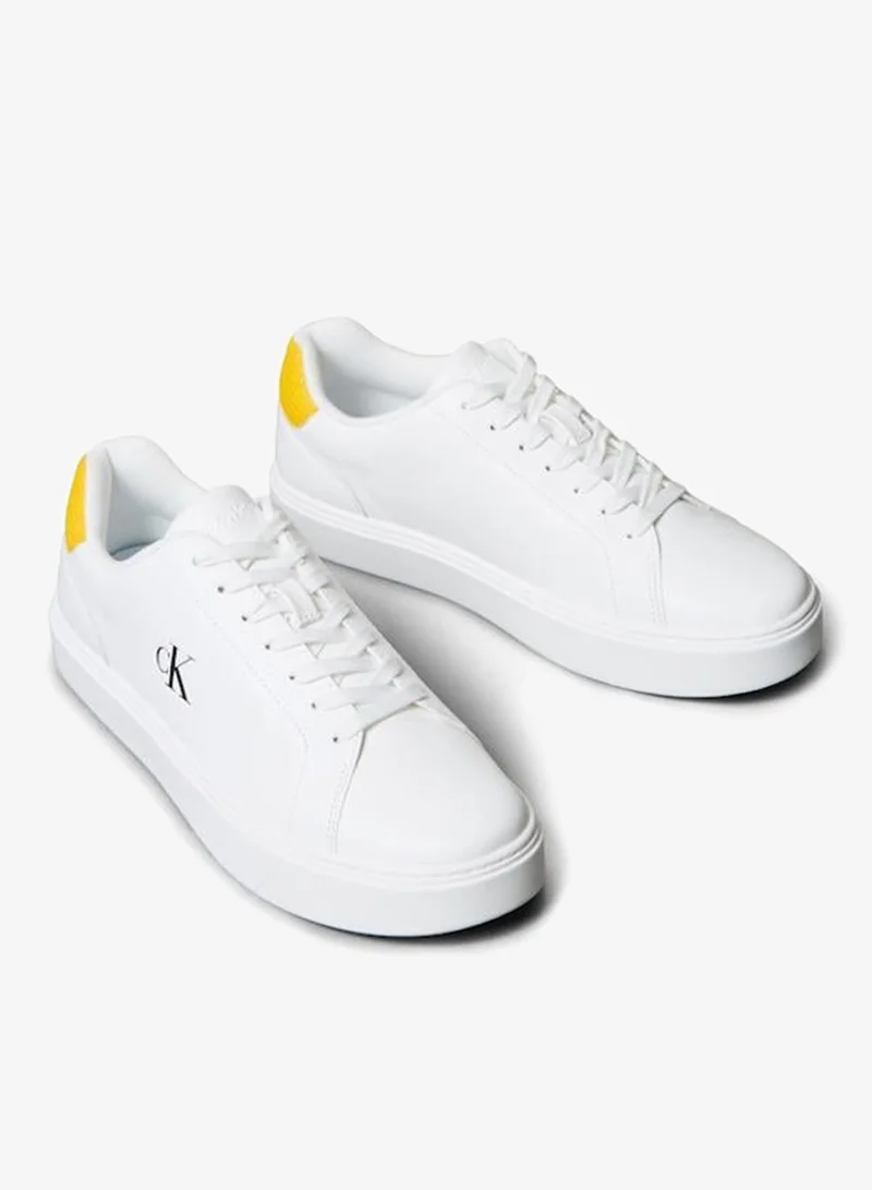 Calvin Klein Jeans Bright White/Saffron Athena Low Top Sneakers for Men | Best Price UAE