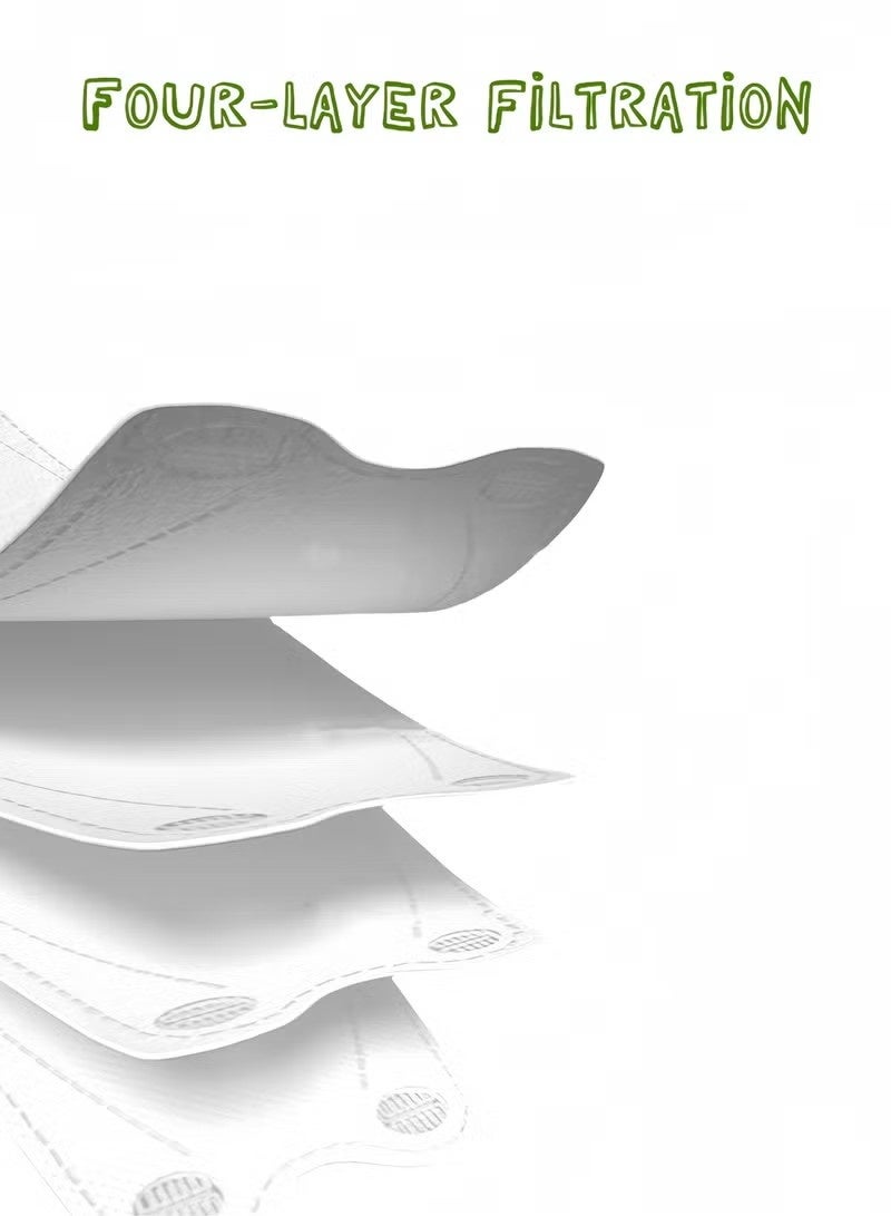 30 Pack 3D Disposable Adult Masks, 4-layer Meltblown Filter, with Elastic Earloops (Black, White, Green) - Image 5