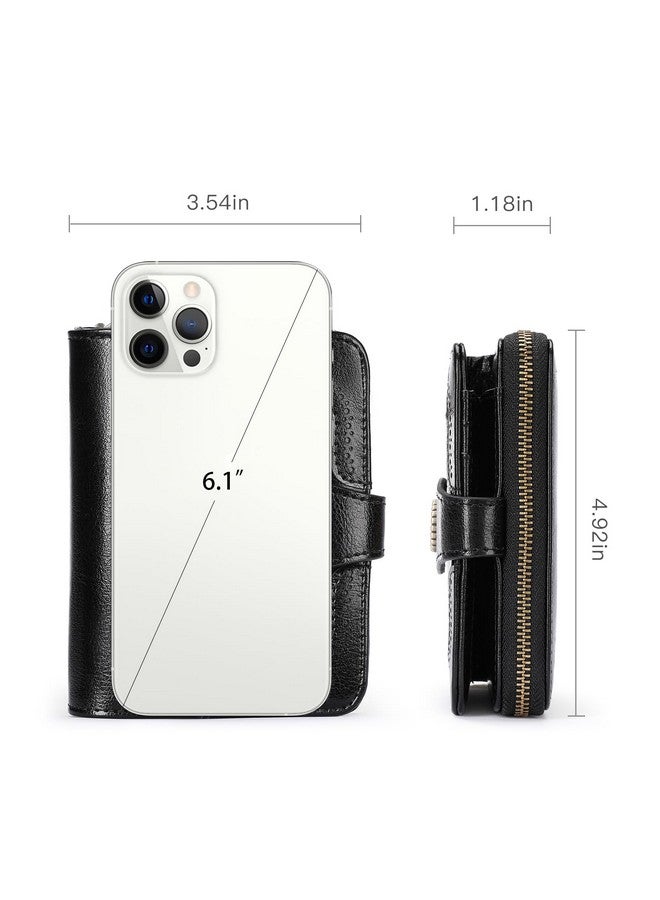 سينديفن محفظة نسائية صغيرة مصنوعة من الجلد مزودة بخاصية حجب تحديد الهوية بموجات الراديو مع فتحات متعددة للبطاقات وجيب للعملات المعدنية بسحاب - Image 5