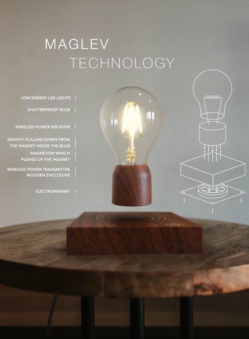 Magnetic Levitating Floating Wireless LED Light Bulb Desk Lamp for Unique Gifts, Room Decor, Night Light, Home Office Decor Desk Tech Toys - Image 5