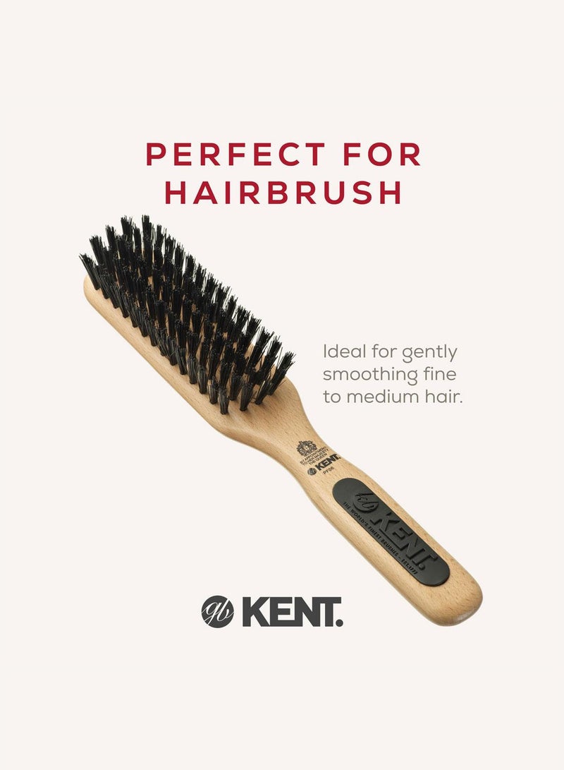 KENT PF06 Wooden Hair Brush for Smoothing Fine to Medium Hair - Ideal for Updos and Everyday Styling - Image 3
