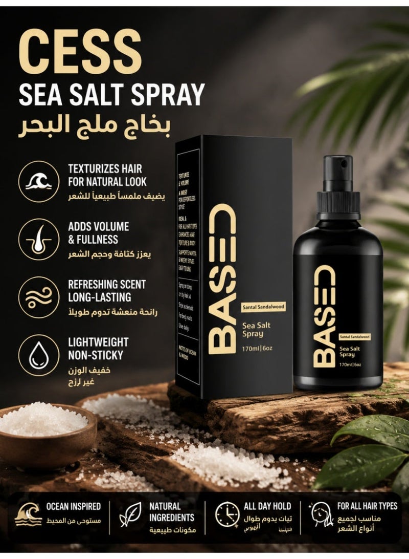 Based Bodyworks Sea Salt Texturizing Spray Natural Beach Waves and Volume Lightweight Non Greasy Formula with Kelp and Vitamin B5 Sulfate Free Paraben Free 6 oz Hair Styling Spray - Image 1